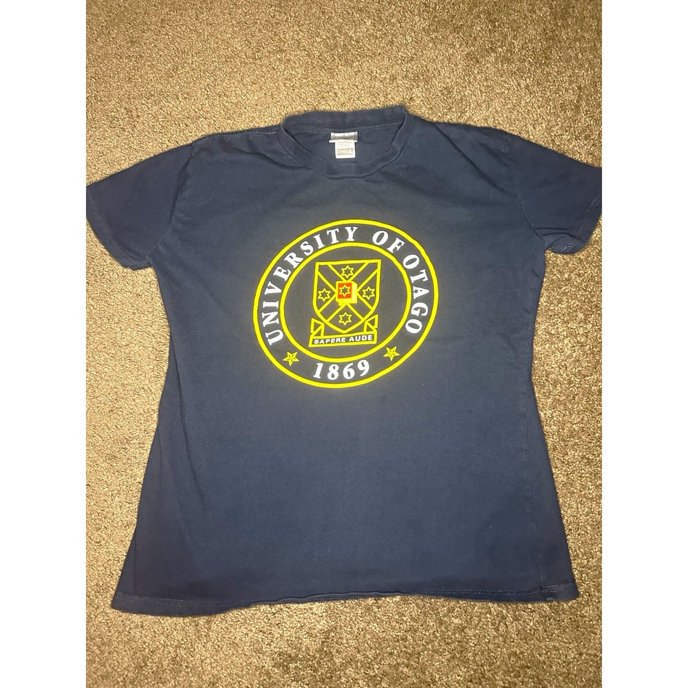 University of Otago Alumni T Shirt Mens L New Zealand Dunedin Double Sided Tee